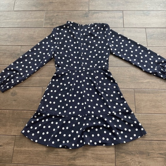 LOFT Blue Fit and Flare Dress with Mock Neck - Picture 2 of 5